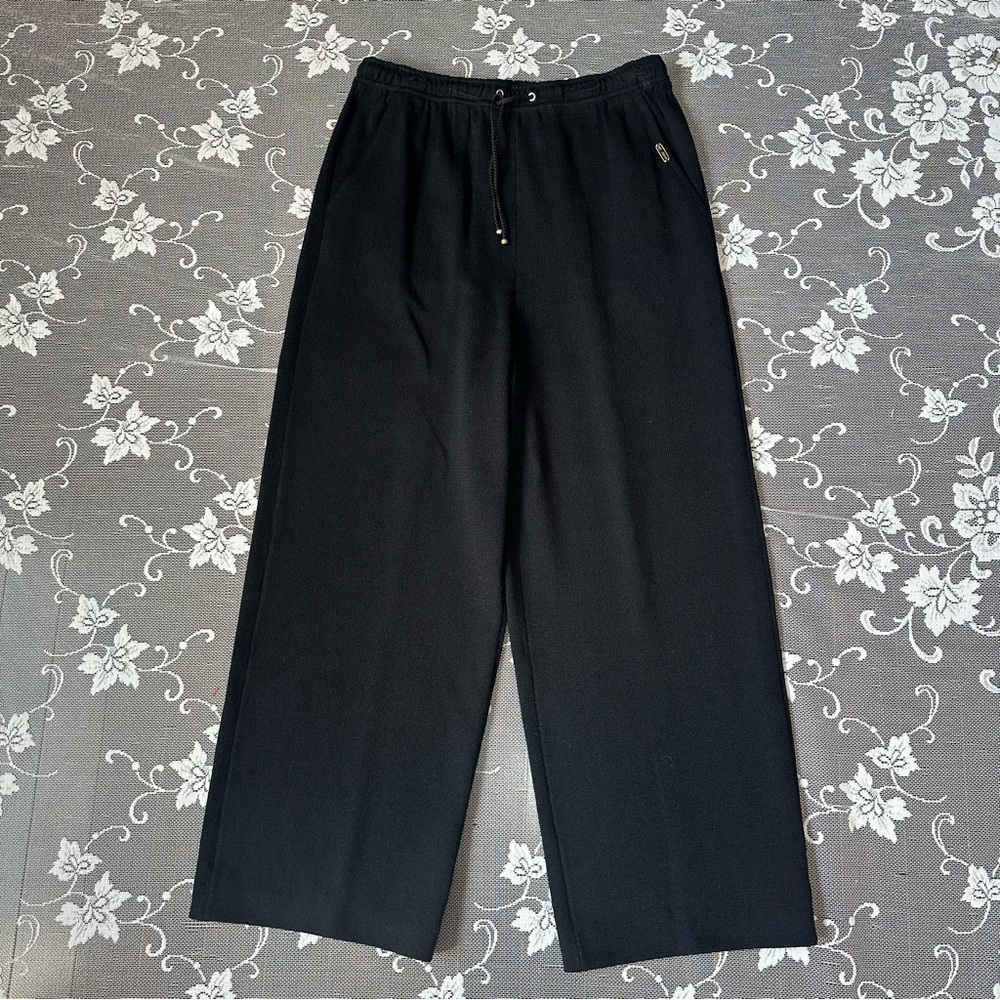 St. John Sport Santana Knit High Rise Wide Leg Pant Sz Small